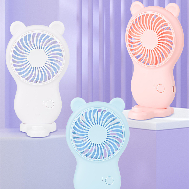 Handheld Pocket Mini Fan Portable With Bracket USB Mini Fan Portable Pocket Fan Cartoon Handheld